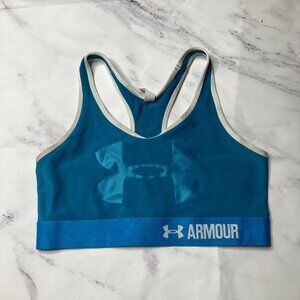 Under Armour Blue Sports Bra Womens Size Medium Athletic Workout Racerback K83